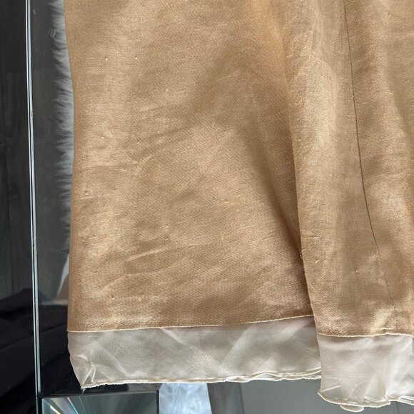 Femmes Je Vous Aime Tan Linen Dress Size Medium / Large - Picture 7 of 11